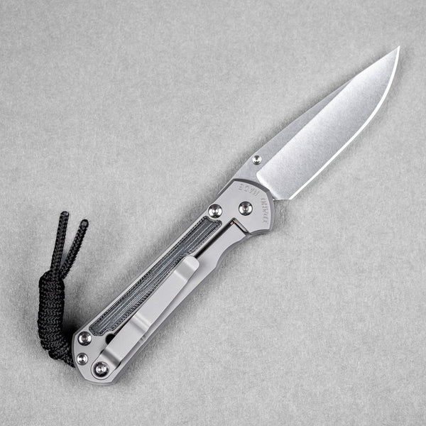 Chris Reeve Small Sebenza 31 - Stonewashed Magnacut & Glass Blasted Titanium w/ Black Canvas Micarta Inlay - URBAN EDC®