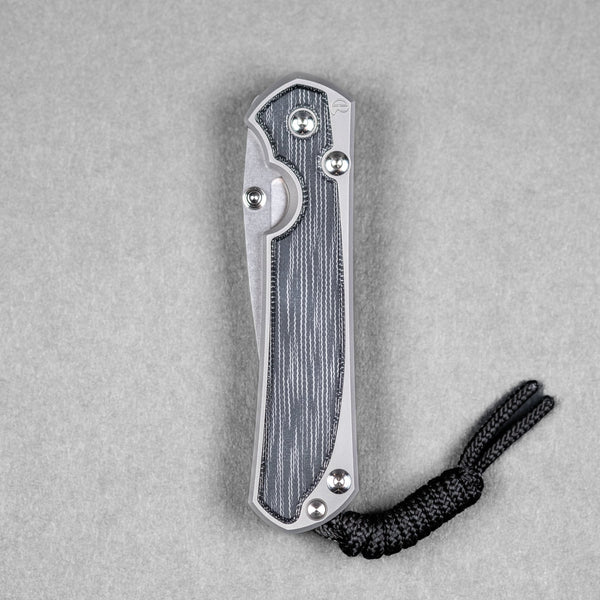 Chris Reeve Small Sebenza 31 - Stonewashed Magnacut & Glass Blasted Titanium w/ Black Canvas Micarta Inlay - URBAN EDC®