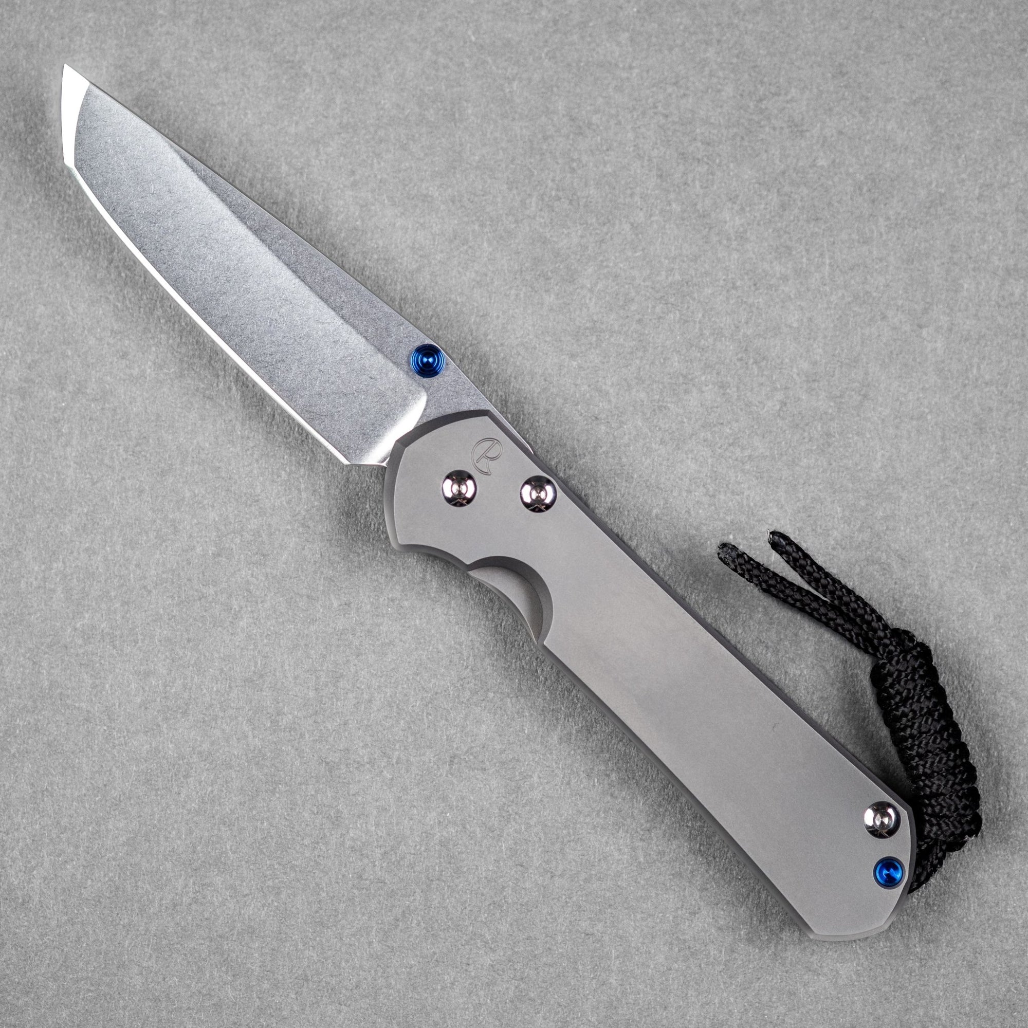 Chris Reeve Small Sebenza 31 Tanto - Glass Blasted Titanium w/ Blue Accents - URBAN EDC®