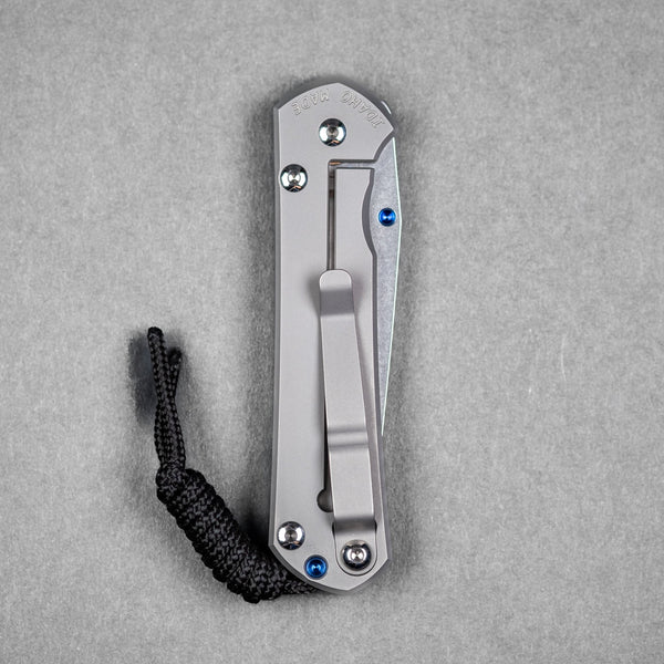 Chris Reeve Small Sebenza 31 Tanto - Glass Blasted Titanium w/ Blue Accents - URBAN EDC®