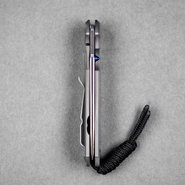 Chris Reeve Small Sebenza 31 Tanto - Glass Blasted Titanium w/ Blue Accents - URBAN EDC®