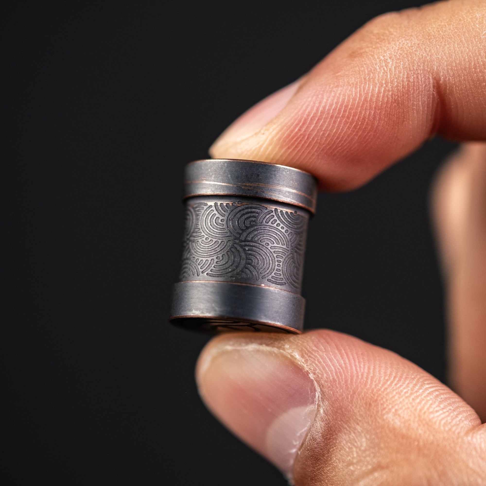 Collins Trace Manufacturing x URBAN 'The End' Bead - Antiqued Copper Chaos Seigaiha™ - URBAN EDC®