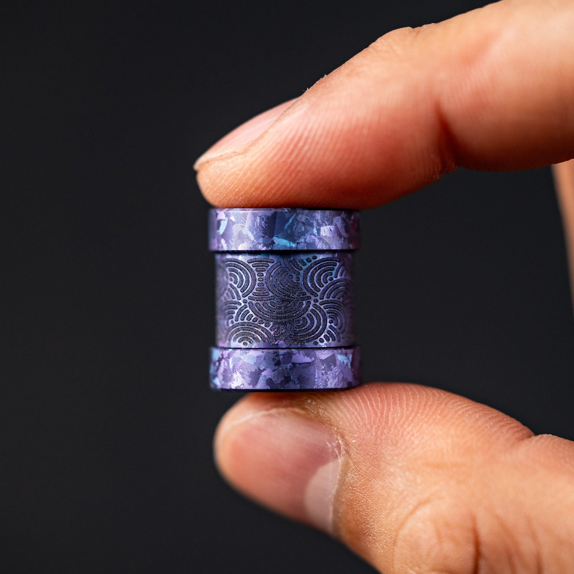 Collins Trace Manufacturing x URBAN 'The End' Bead - Blurple Crystal Ti Chaos Seigaiha™ - URBAN EDC®