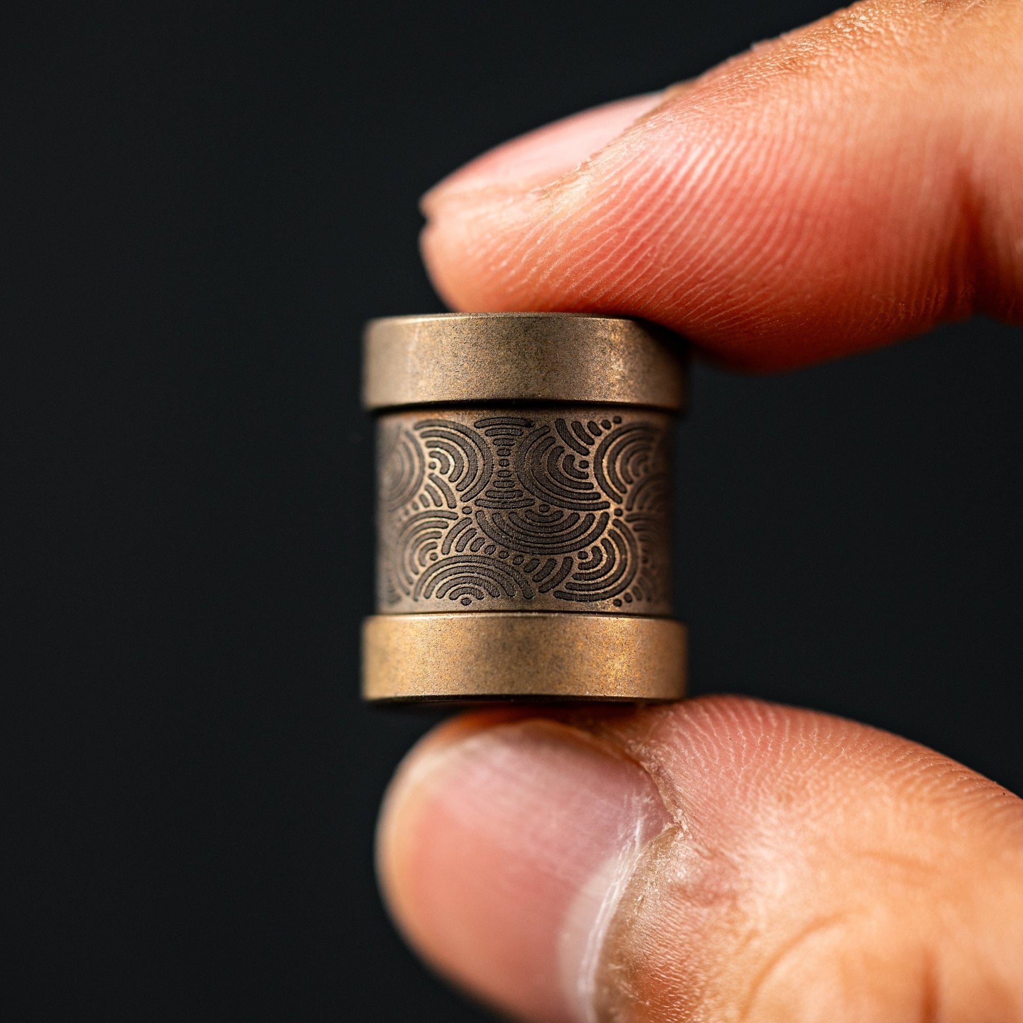 Collins Trace Manufacturing x URBAN 'The End' Bead - Bronze Titanium Chaos Seigaiha™ - URBAN EDC®