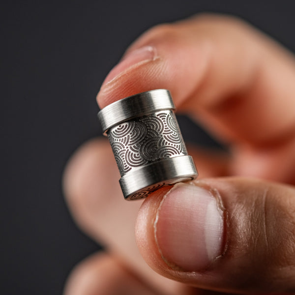 Collins Trace Manufacturing x URBAN 'The End' Bead - Nickel Silver Chaos Seigaiha - URBAN EDC®