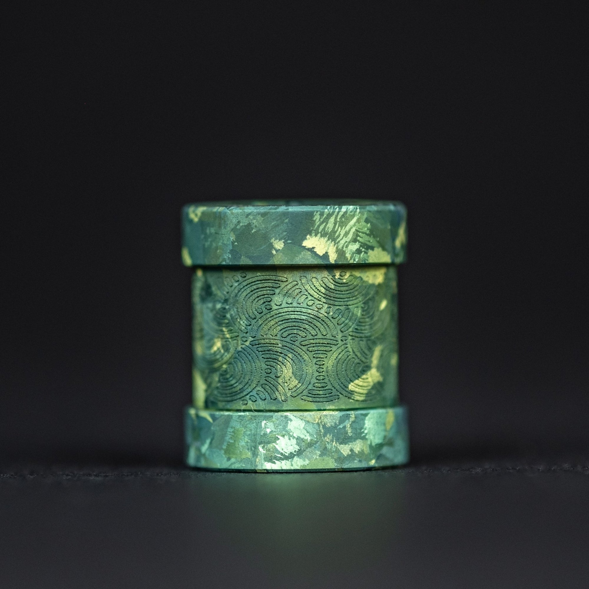 Collins Trace Manufacturing x URBAN 'The End' Bead - Teal Green Crystal Ti Chaos Seigaiha™ - URBAN EDC®