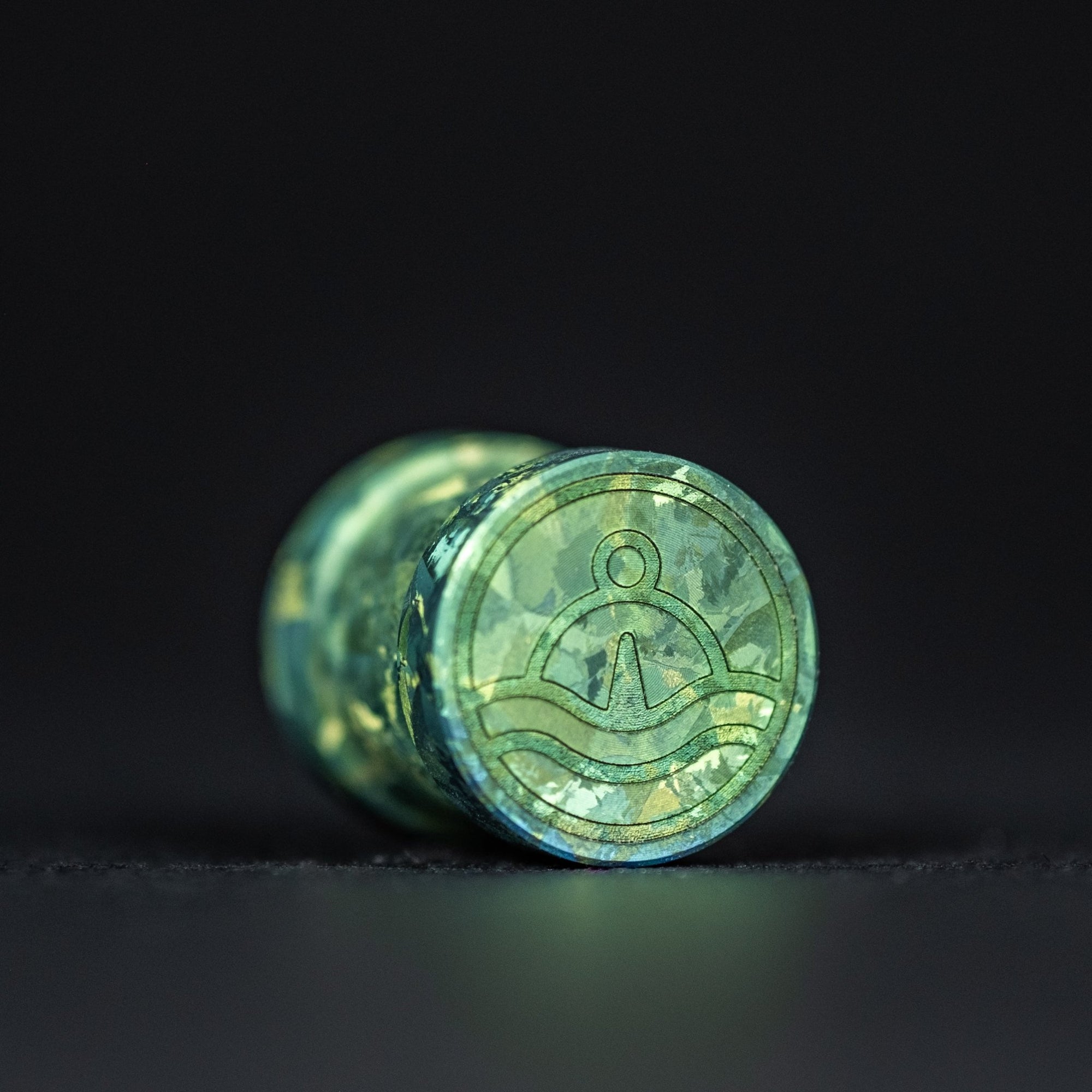 Collins Trace Manufacturing x URBAN 'The End' Bead - Teal Green Crystal Ti Chaos Seigaiha™ - URBAN EDC®