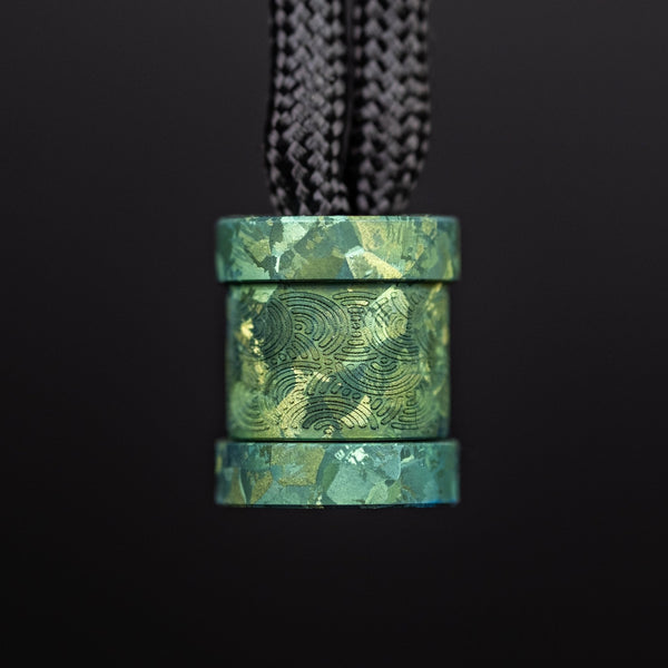 Collins Trace Manufacturing x URBAN 'The End' Bead - Teal Green Crystal Ti Chaos Seigaiha™ - URBAN EDC®