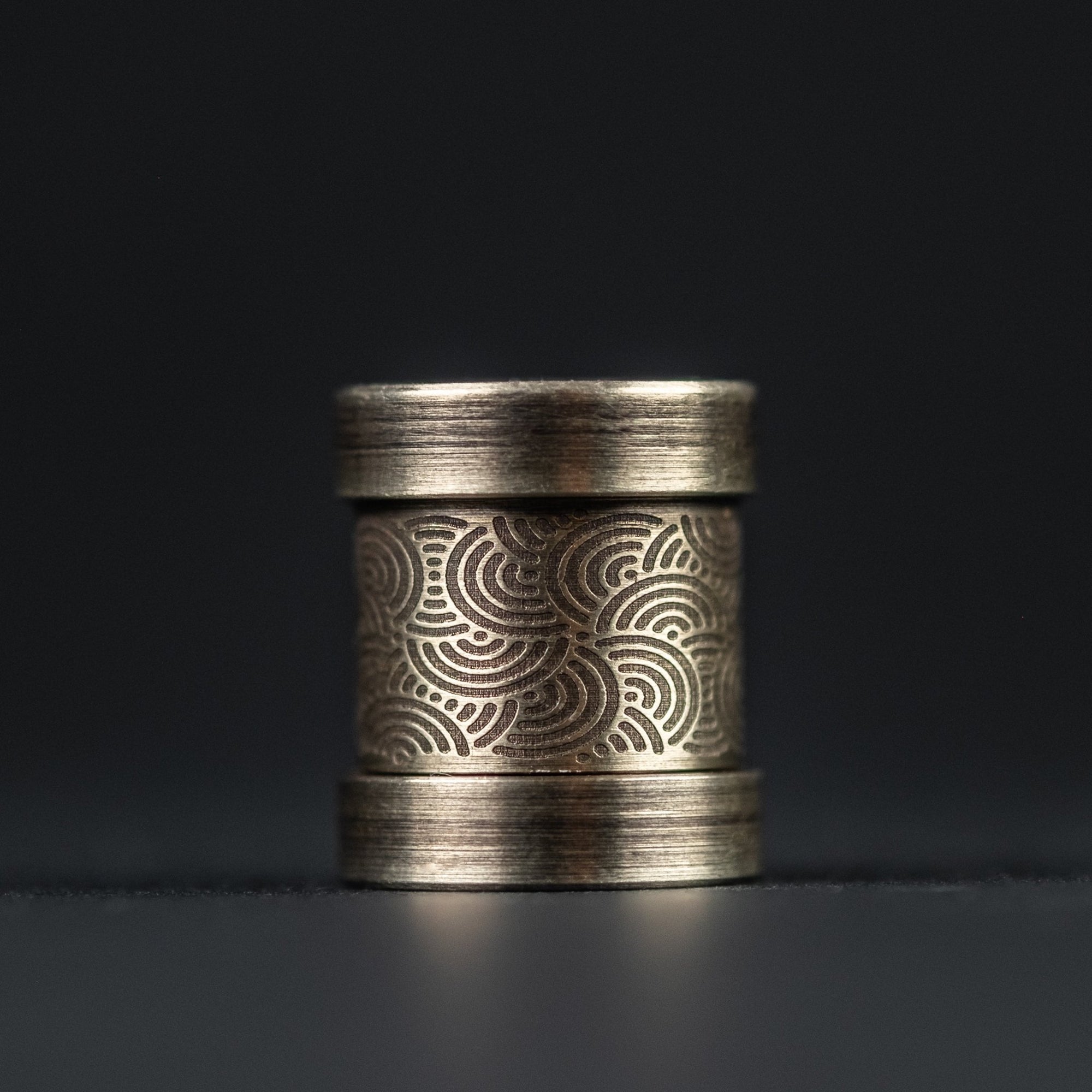 Collins Trace Manufacturing x URBAN 'The End' Bead - Weathered Nickel Silver Chaos Seigaiha™ - URBAN EDC®