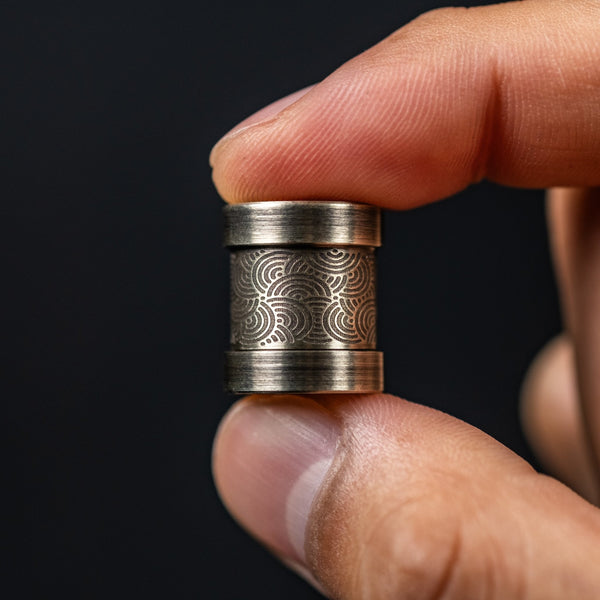 Collins Trace Manufacturing x URBAN 'The End' Bead - Weathered Nickel Silver Chaos Seigaiha™ - URBAN EDC®