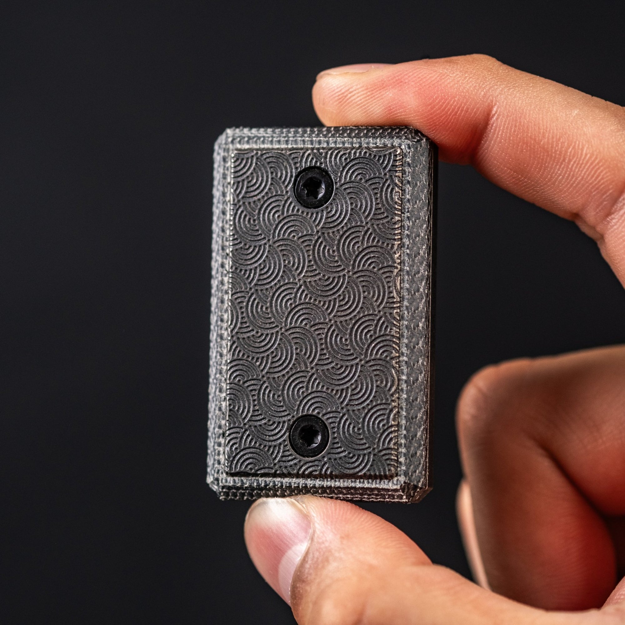 CrowGear x URBAN Don't Worry Stone Slim - Black Micarta & Dusk Titanium w/ Chaos Seigaiha™ - URBAN EDC®