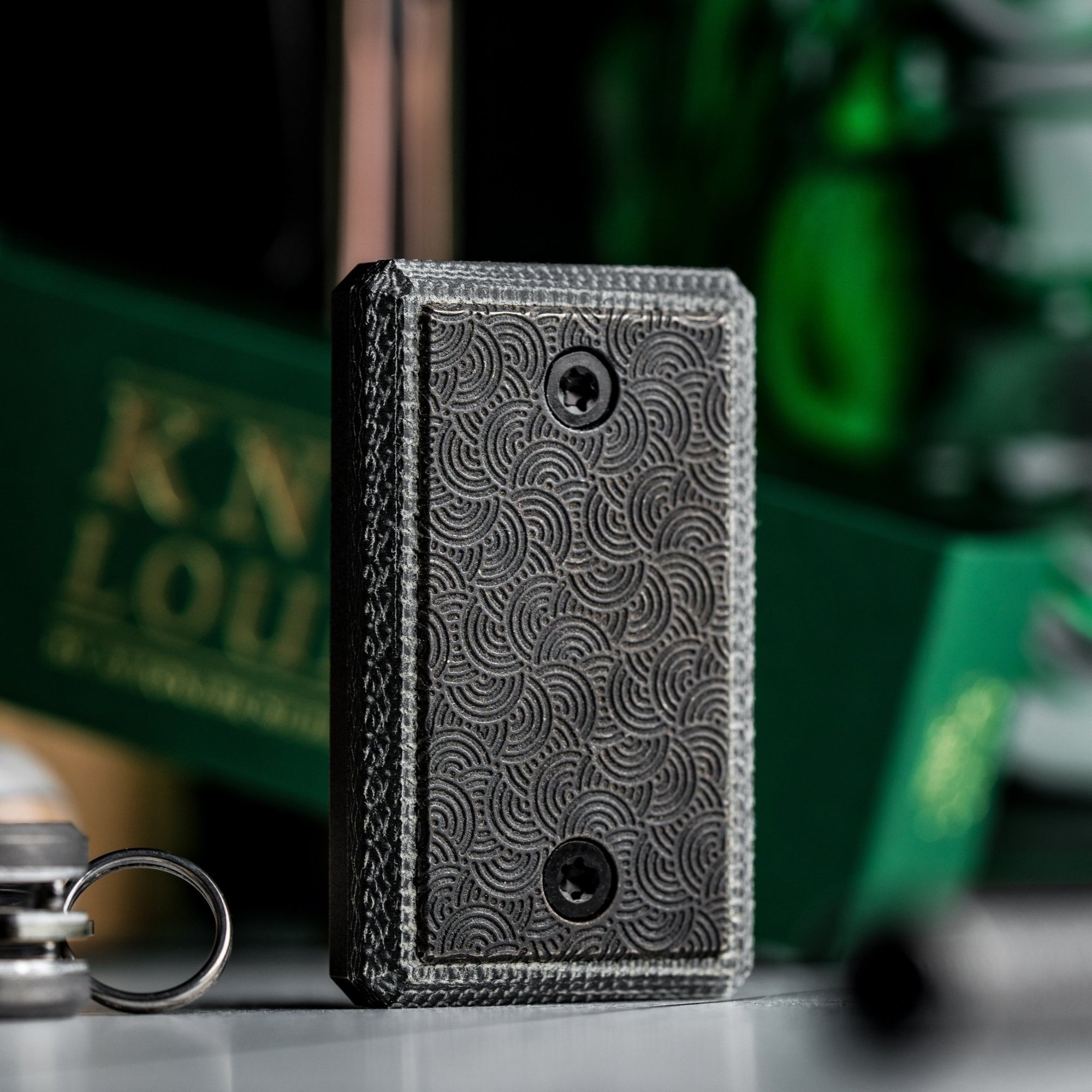 CrowGear x URBAN Don't Worry Stone Slim - Black Micarta & Dusk Titanium w/ Chaos Seigaiha™ - URBAN EDC®