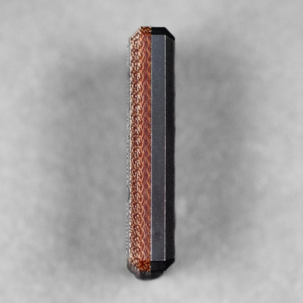 CrowGear x URBAN Don't Worry Stone Slim - Natural Micarta & Dusk Titanium w/ Chaos Seigaiha™ - URBAN EDC®