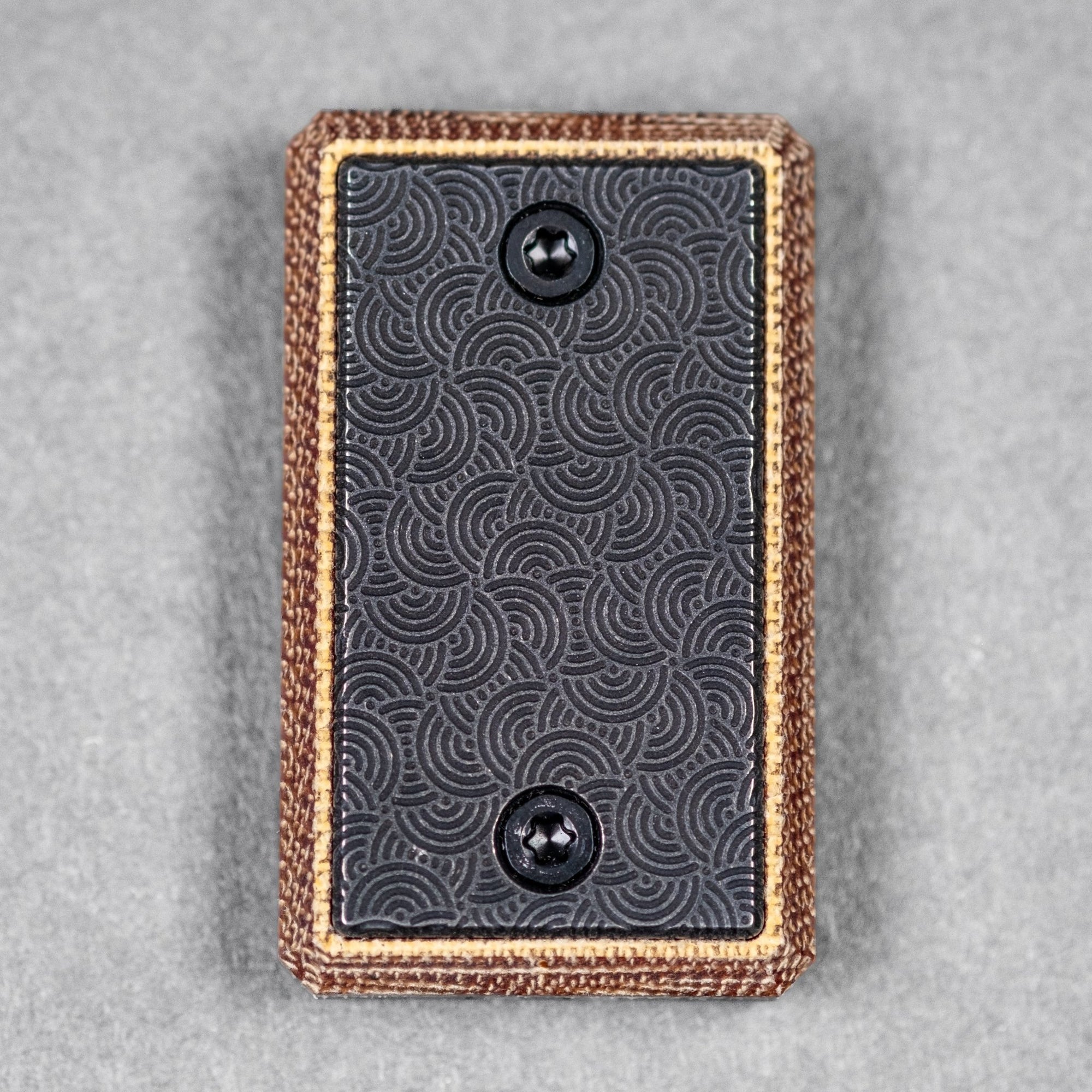 CrowGear x URBAN Don't Worry Stone Slim - Natural Micarta & Dusk Titanium w/ Chaos Seigaiha™ - URBAN EDC®