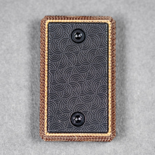 CrowGear x URBAN Don't Worry Stone Slim - Natural Micarta & Dusk Titanium w/ Chaos Seigaiha™ - URBAN EDC®