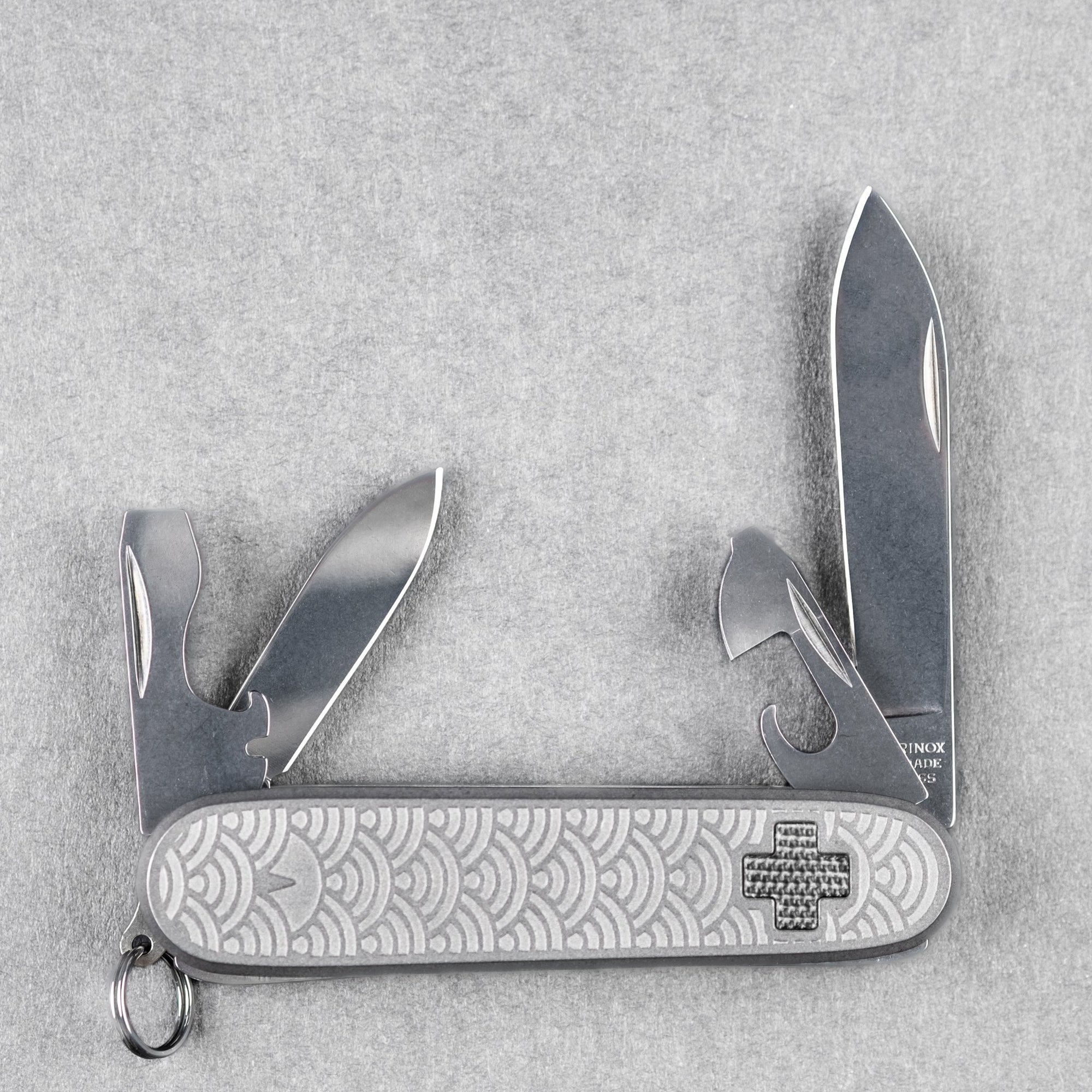 Daily Customs x URBAN Recruit SAK - Seigaiha Titanium w/ Black Micarta Inlay - URBAN EDC®