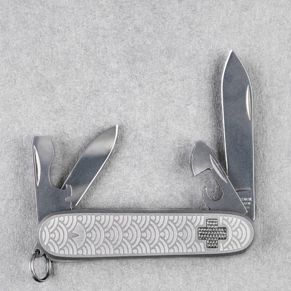 Daily Customs x URBAN Recruit SAK - Seigaiha Titanium w/ Black Micarta Inlay - URBAN EDC®