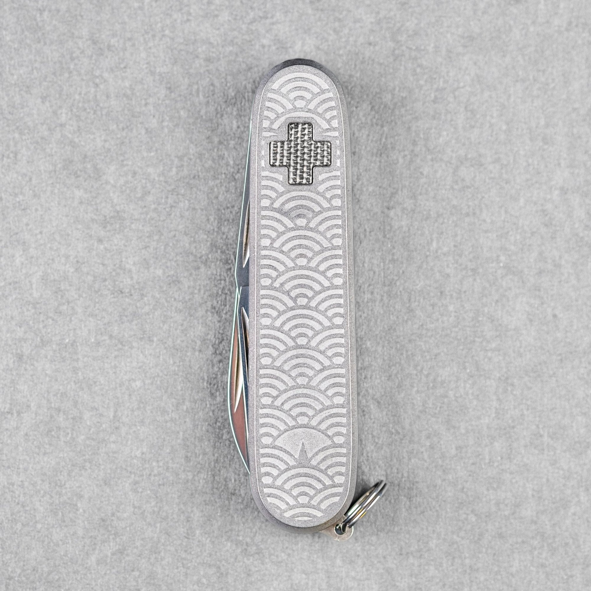 Daily Customs x URBAN Recruit SAK - Seigaiha Titanium w/ Black Micarta Inlay - URBAN EDC®