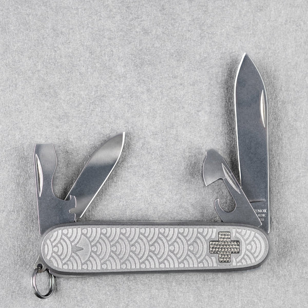 Daily Customs x URBAN Recruit SAK - Seigaiha Titanium w/ Green Micarta Inlay - URBAN EDC®