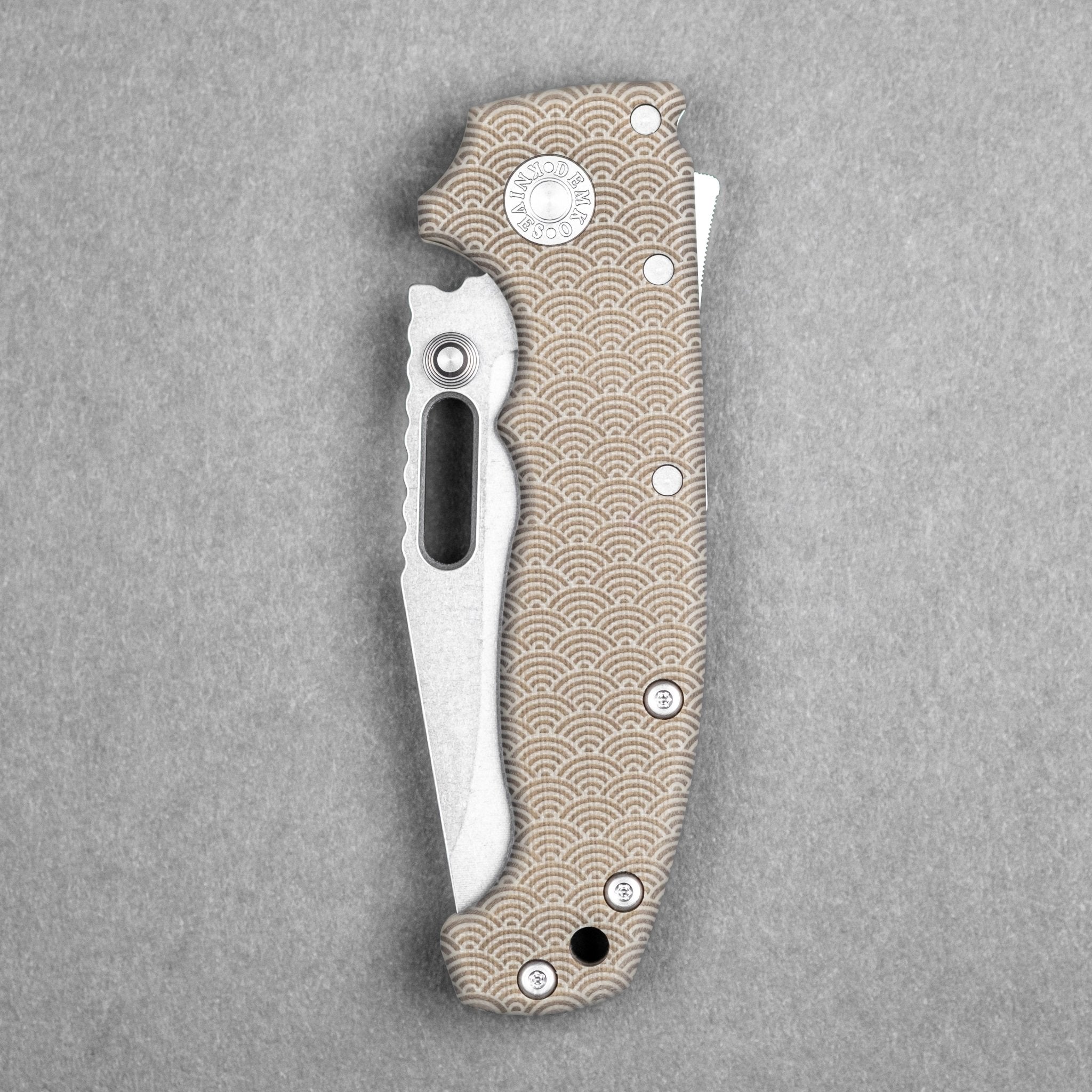 Demko x URBAN MG AD20 Slim - 20CV Clip Point w/ Tan G10 Seigaiha