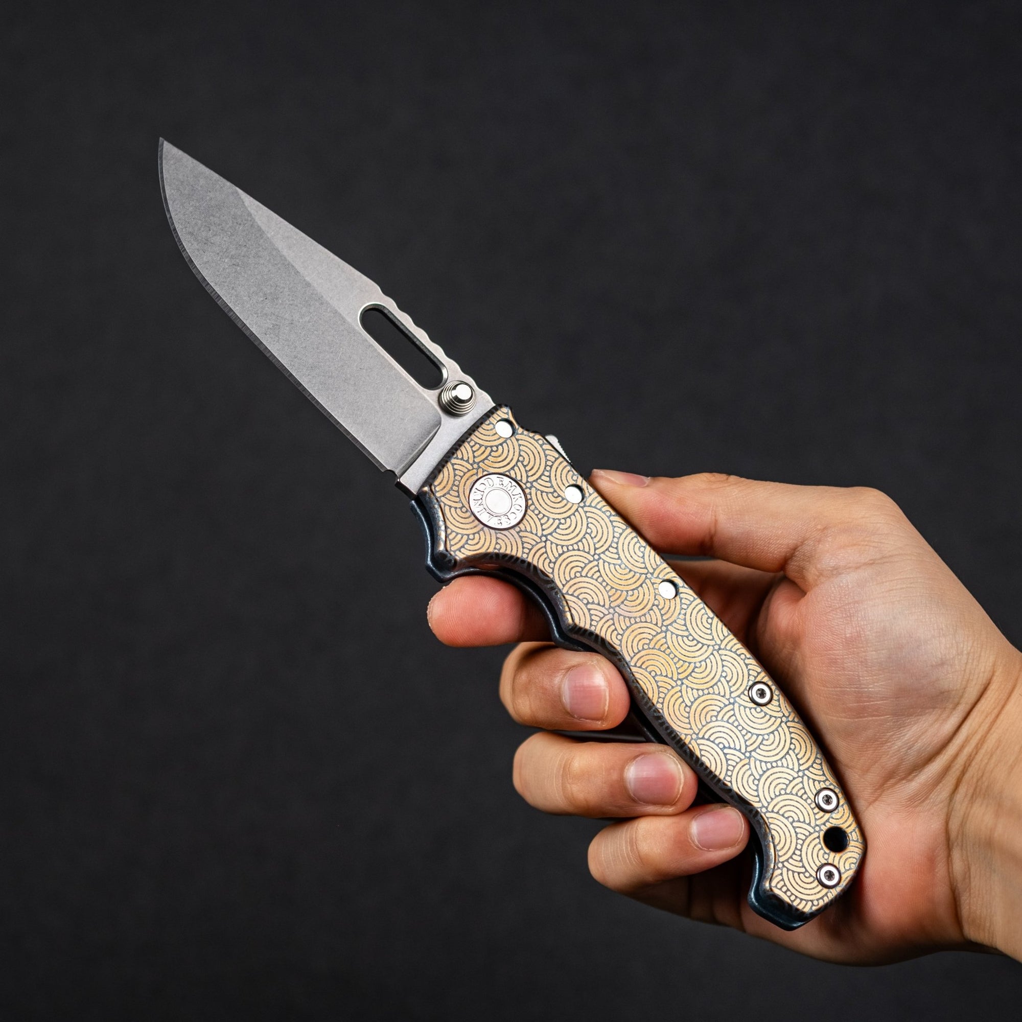 Demko x URBAN MG AD20 Slim - 20CV Clip Point w/ Titanium Chaos Seigaiha™ (Custom) - URBAN EDC®