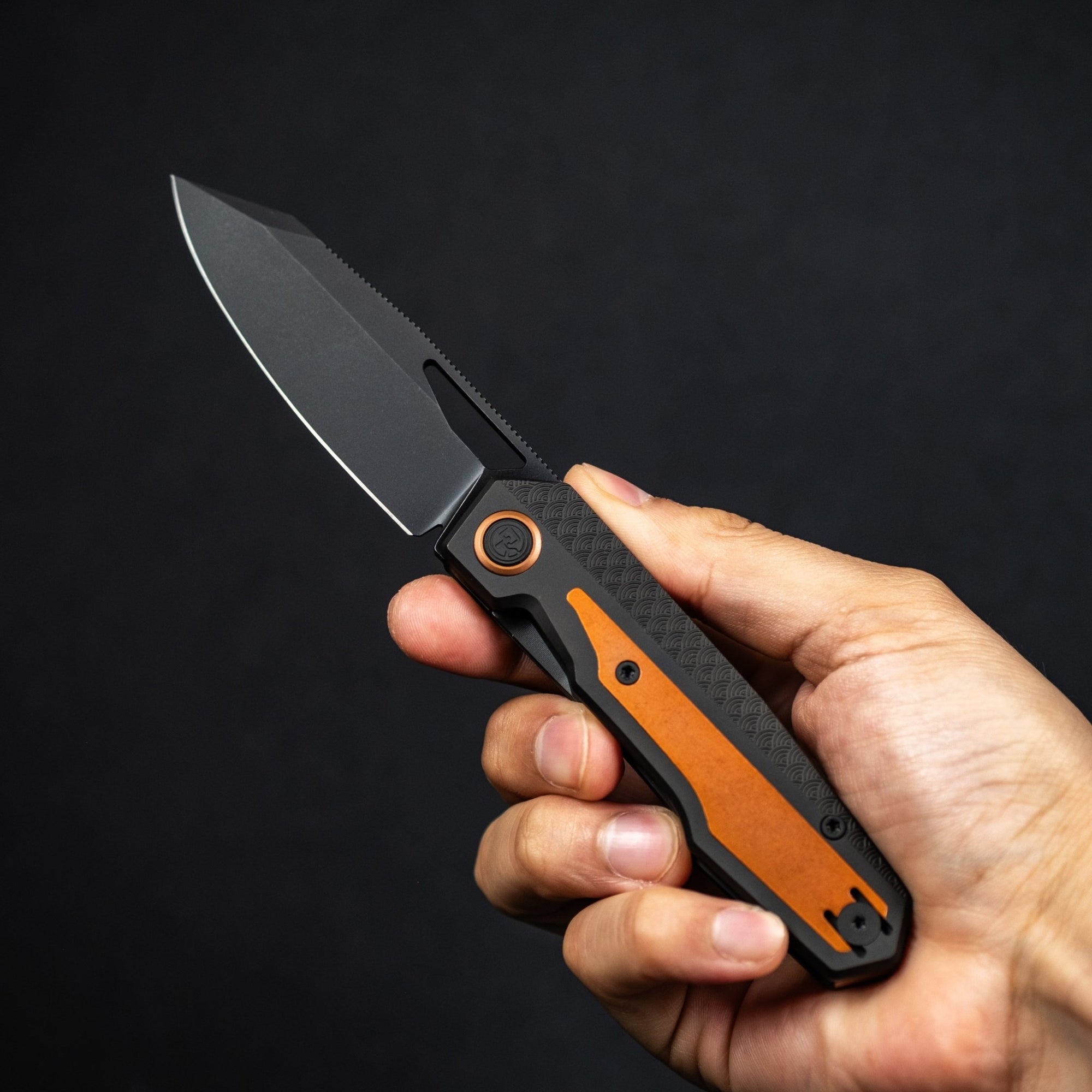Divo x URBAN Saloon - Blackwashed S90V & Blackwashed Titanium Seigaiha w/ Copper Accents - URBAN EDC®