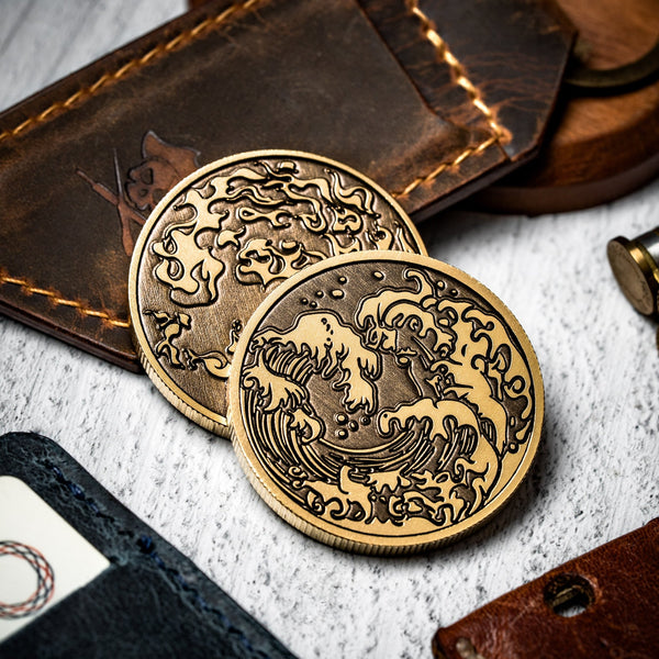 Drop Date (01/28): Limitless x URBAN Fire & Water Coin - Brass - URBAN EDC®
