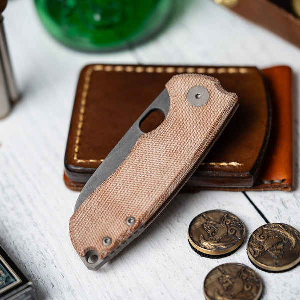 Drop Date (02/11): URBAN F5.5 - Acid - Etched Magnacut & Natural Brown Micarta - URBAN EDC®