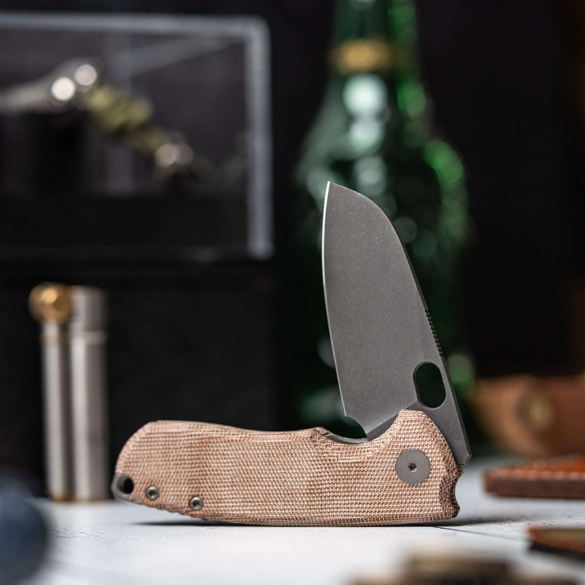 Drop Date (02/11): URBAN F5.5 - Acid - Etched Magnacut & Natural Brown Micarta - URBAN EDC®