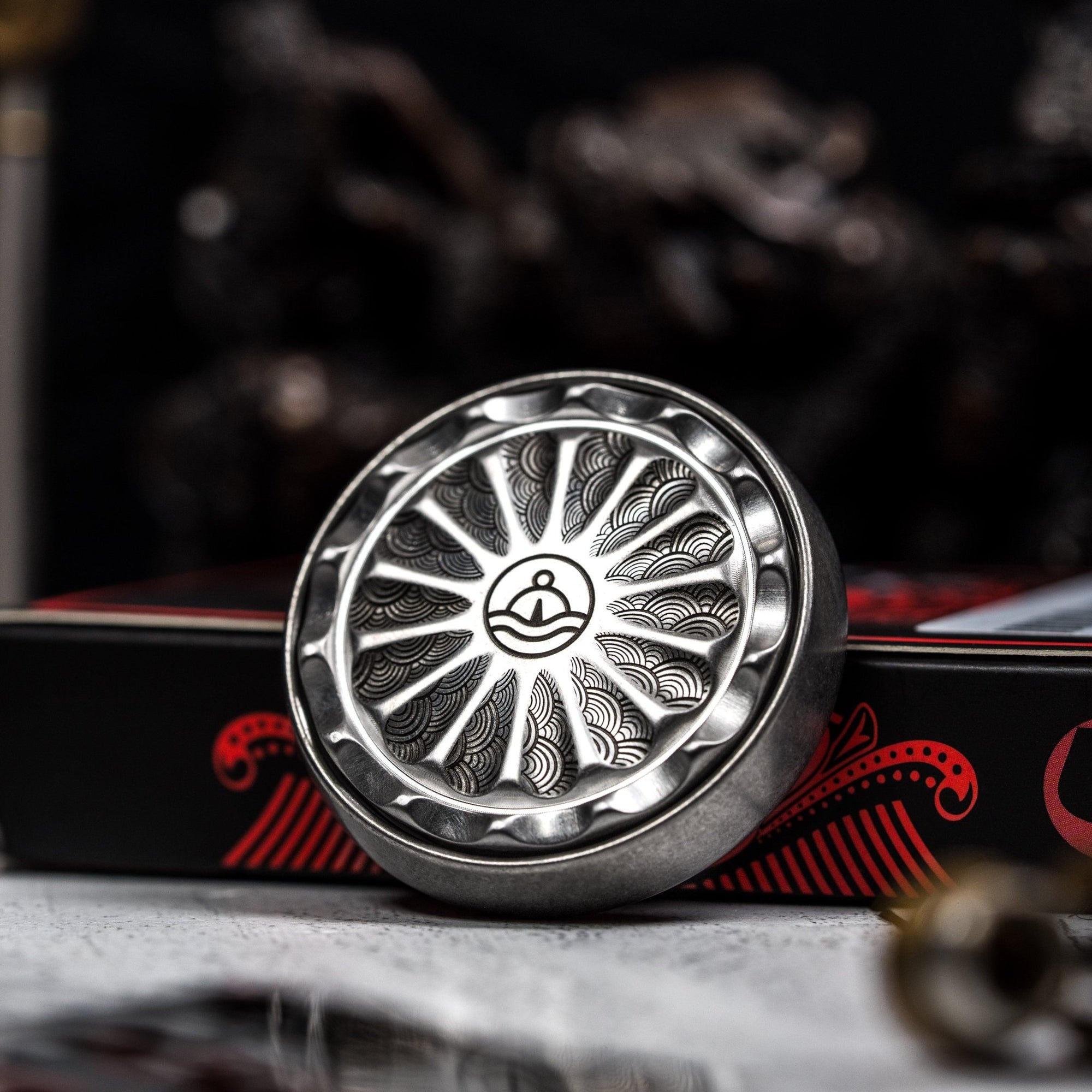 Drop Date (02/18): Umburry x URBAN Mid - Size Spoked Haptic Coin - Stainless Steel & Ti Seigaiha - URBAN EDC®