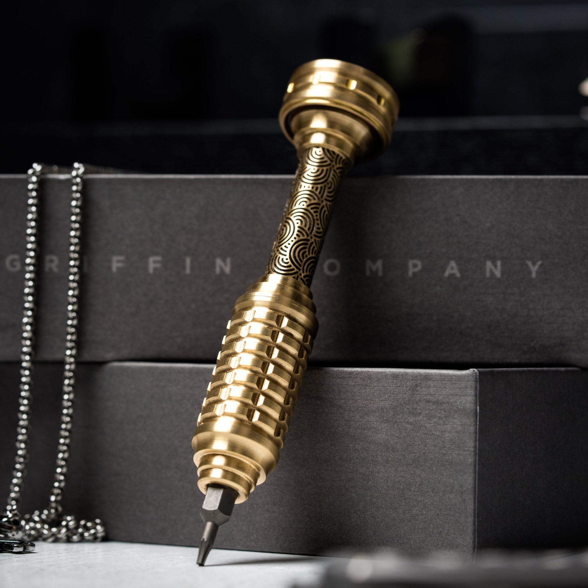 Drop Date (03/18): Griffin Co x URBAN MKIII Driver - Satin Brass w/ Chaos Seigaiha™ - URBAN EDC®