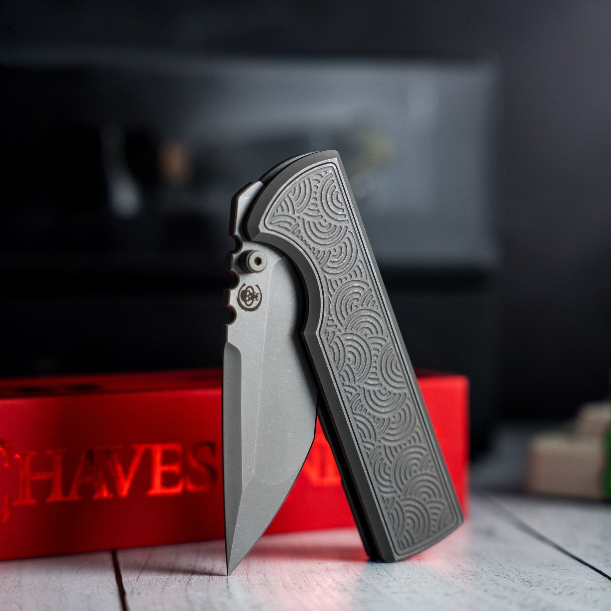 Drop Date (04/08): Chaves x URBAN NTAK Integral - Dark Stonewash M390 w/ Dark Stonewash Titanium Chaos Seigaiha™ - URBAN EDC®