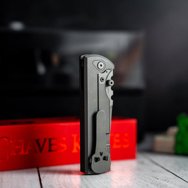 Drop Date (04/08): Chaves x URBAN NTAK Integral - Dark Stonewash M390 w/ Dark Stonewash Titanium Chaos Seigaiha™ - URBAN EDC®