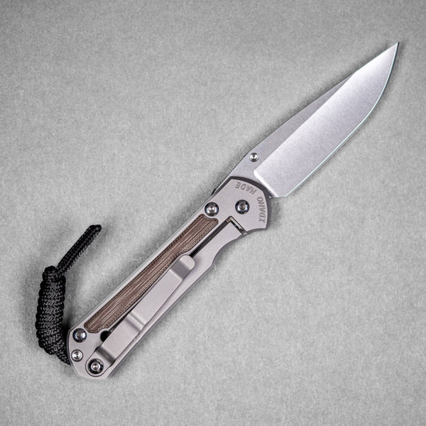 Drop Date (04/22): Chris Reeve Small Sebenza 31 - Drop Point Magnacut & Glass Blasted Titanium w/ Natural Canvas Micarta - URBAN EDC®
