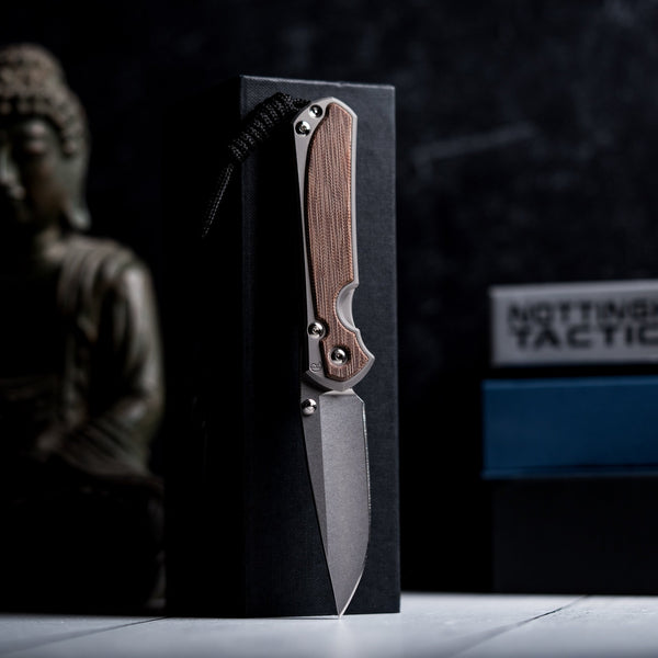Drop Date (04/22): Chris Reeve Small Sebenza 31 - Drop Point Magnacut & Glass Blasted Titanium w/ Natural Canvas Micarta - URBAN EDC®