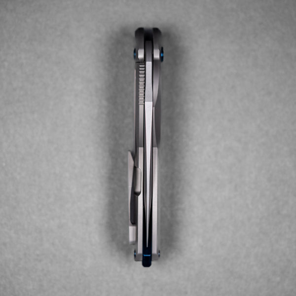 Drop Date (04/22): Koenig Arius Flipper - Burnished M390 w/ Polished Flats & Titanium w/ Blue Accents - URBAN EDC®