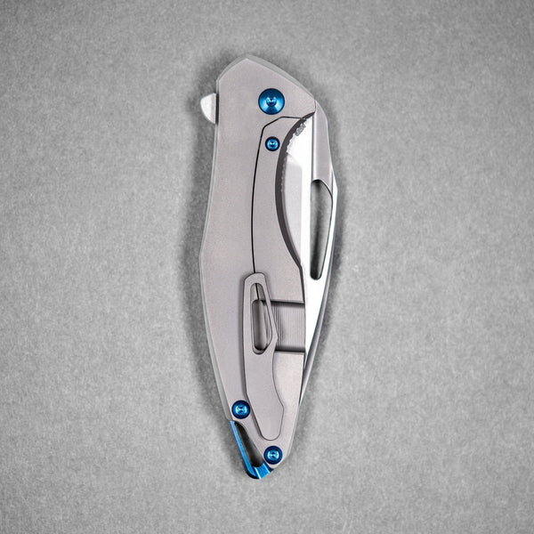 Drop Date (04/22): Koenig Arius Flipper - Burnished M390 w/ Polished Flats & Titanium w/ Blue Accents - URBAN EDC®