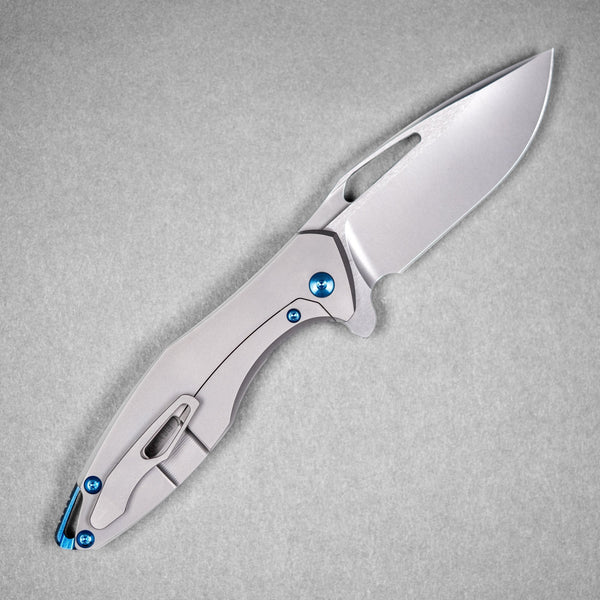 Drop Date (04/22): Koenig Arius Flipper - Burnished M390 w/ Polished Flats & Titanium w/ Blue Accents - URBAN EDC®