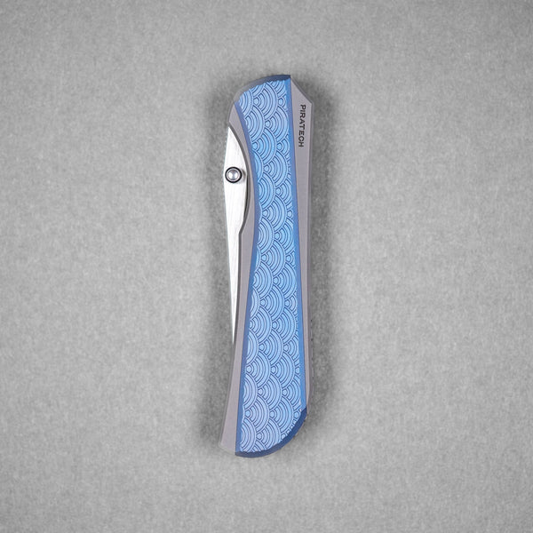 Drop Date (04/22): Piratech x URBAN Saga - Satin S90V & Bead Blast Titanium w/ Blue Seigaiha - URBAN EDC®