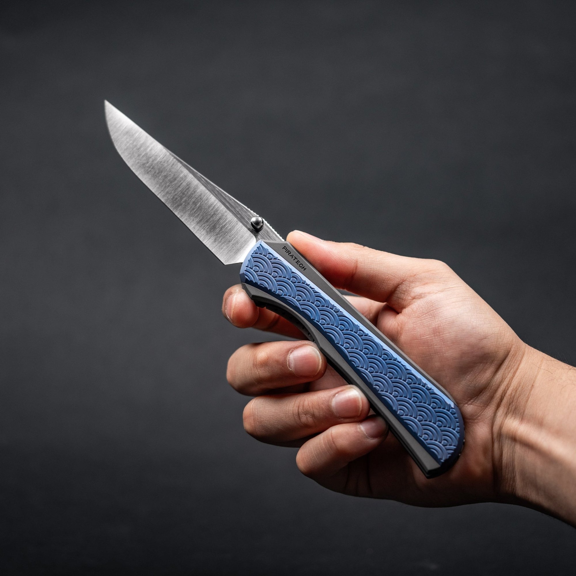 Drop Date (04/22): Piratech x URBAN Saga - Satin S90V & Bead Blast Titanium w/ Blue Seigaiha - URBAN EDC®