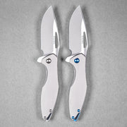 Drop Date (04/29): Koenig Mini Arius Flipper - Burnished M390 w/ Polished Flats & Patterned Titanium - URBAN EDC®