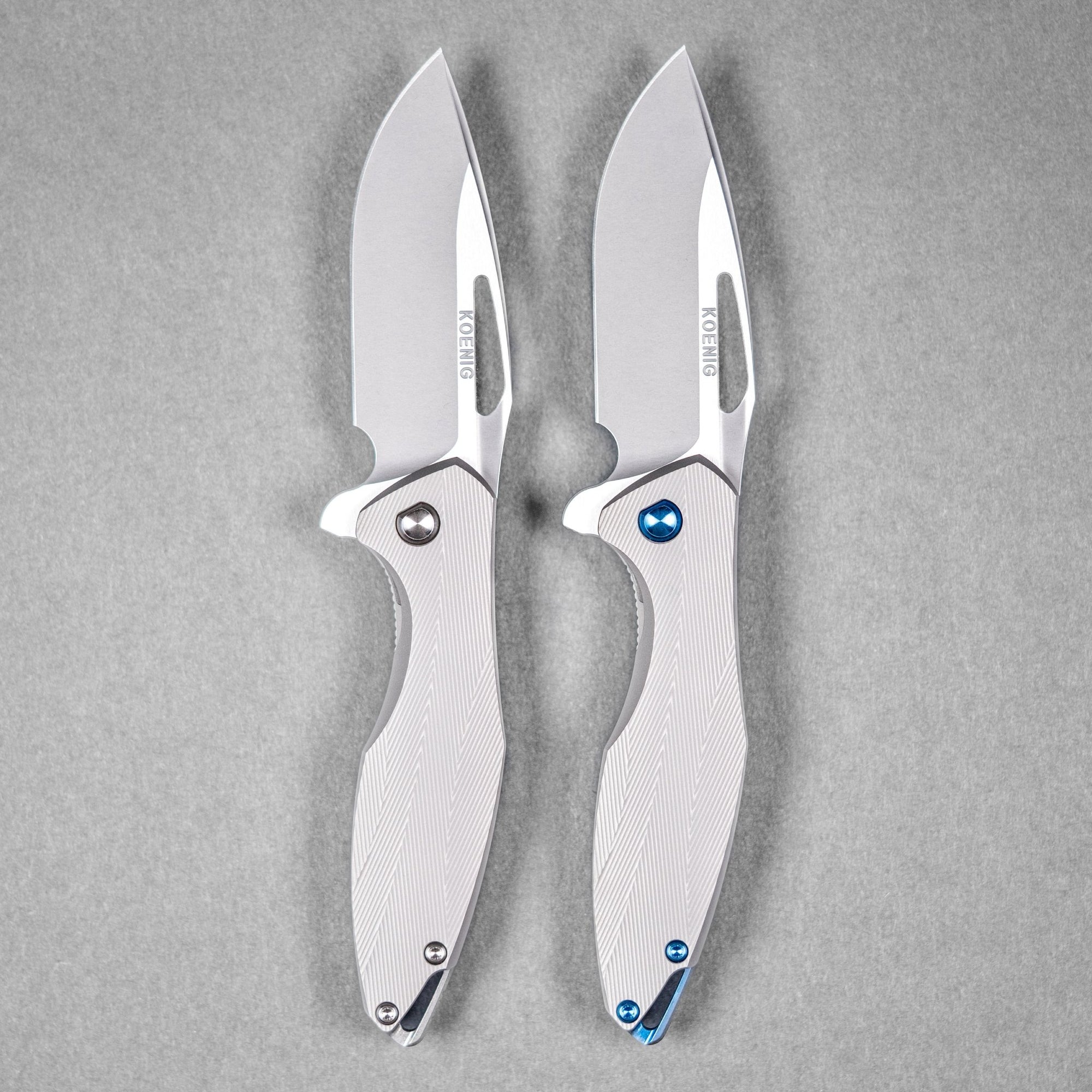 Drop Date (04/29): Koenig Mini Arius Flipper - Burnished M390 w/ Polished Flats & Patterned Titanium - URBAN EDC®