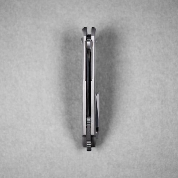 Drop Date (04/29): Koenig Mini Arius Flipper - Burnished M390 w/ Polished Flats & Patterned Titanium - URBAN EDC®