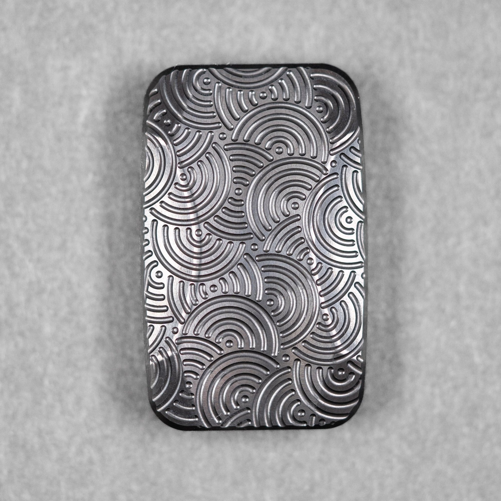 Drop Date (04/29): Magnus x URBAN Squashed Toad Fidget Slider - Blackout Zirconium w/ Chaos Seigaiha™ & Zirc X - Plate - URBAN EDC®