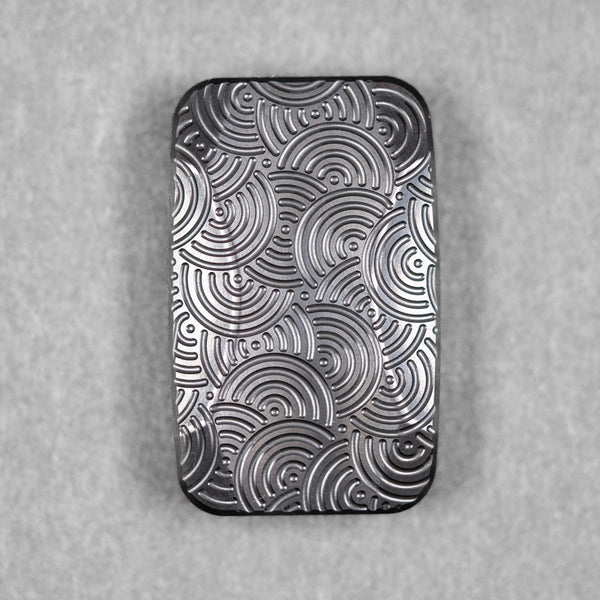 Drop Date (04/29): Magnus x URBAN Squashed Toad Fidget Slider - Blackout Zirconium w/ Chaos Seigaiha™ & Zirc X - Plate - URBAN EDC®
