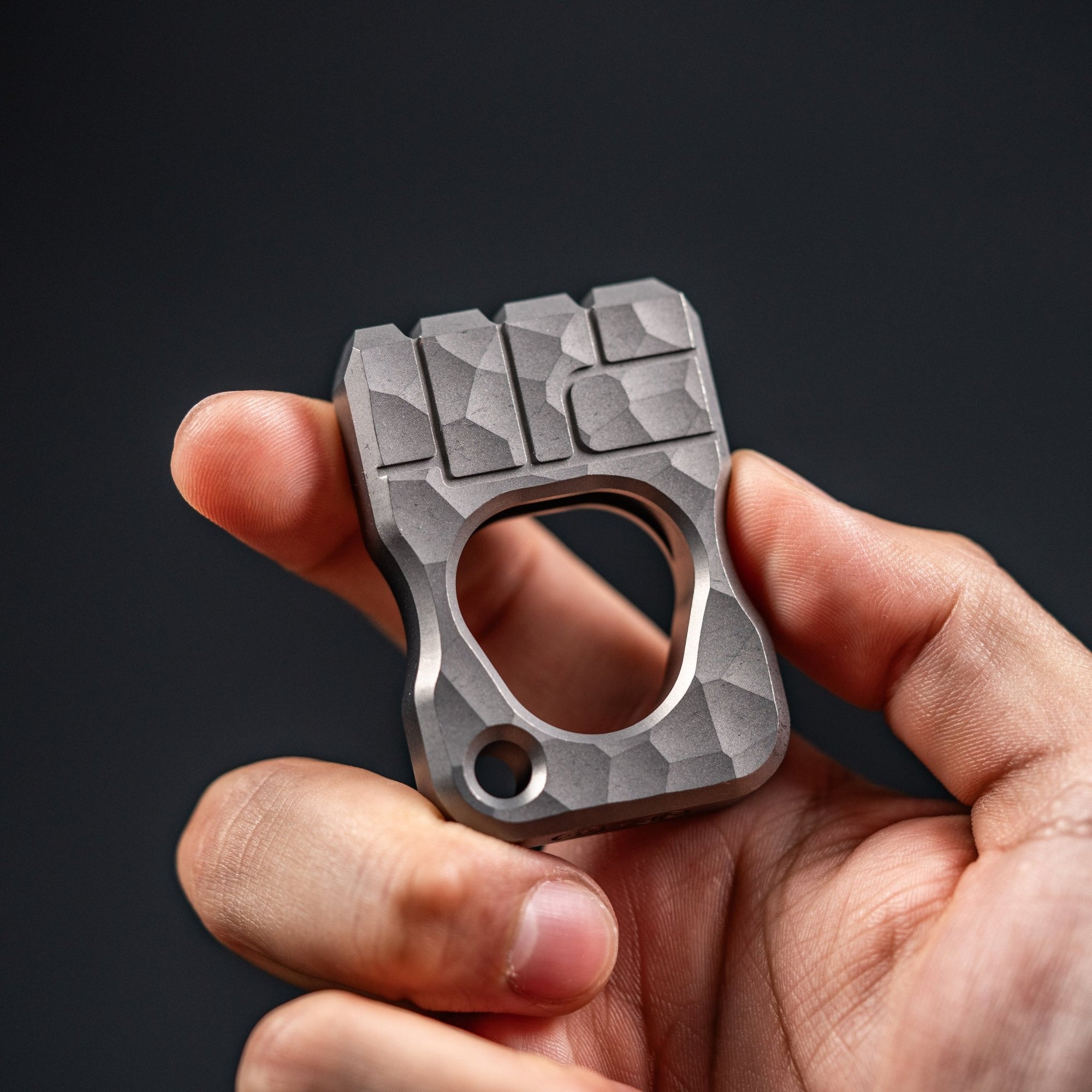Drop Date (04/29): URBAN Fist Bump Bottle Opener - Stonewashed Titanium w/ Hammered Texture - URBAN EDC®