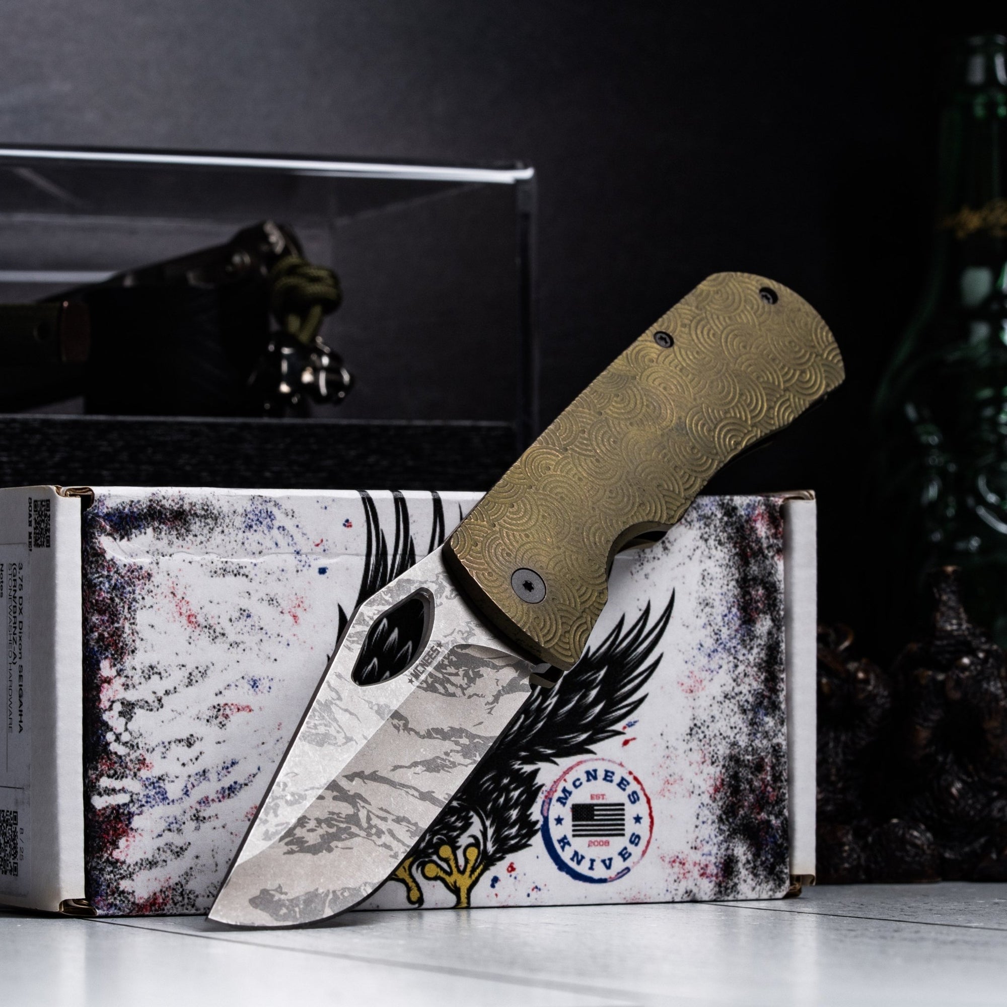 Drop Date (05/06): McNees x URBAN Dixon - Tiger - Striped Magnacut & Green Bronze Titanium w/ Chaos Seigaiha™ - URBAN EDC®