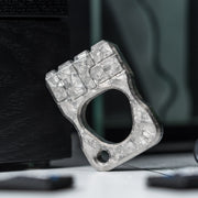 Drop Date (05/20): URBAN Fist Bump Bottle Opener - Stonewashed Crystal Titanium w/ Hammered Texture - URBAN EDC®