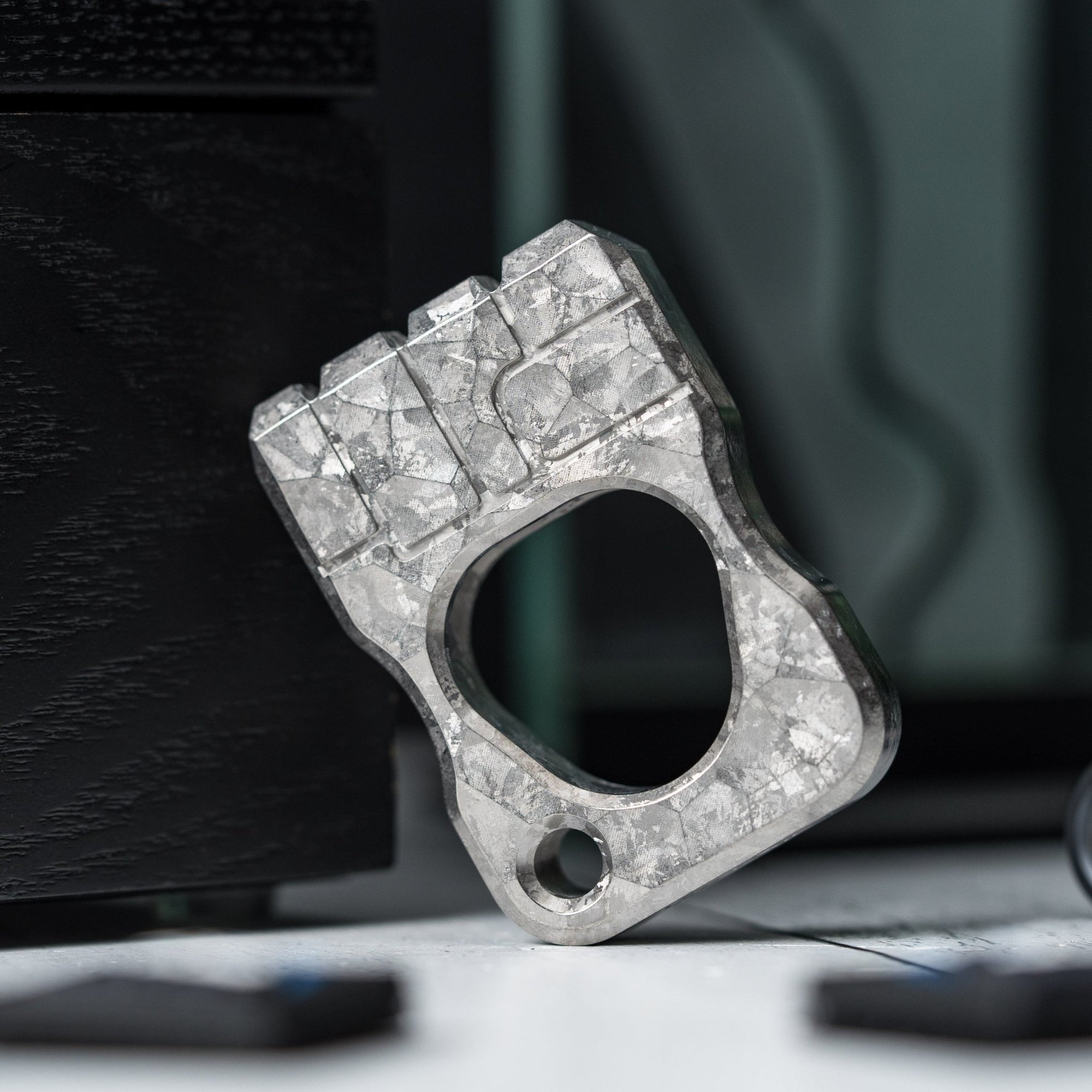 Drop Date (05/20): URBAN Fist Bump Bottle Opener - Stonewashed Crystal Titanium w/ Hammered Texture - URBAN EDC®