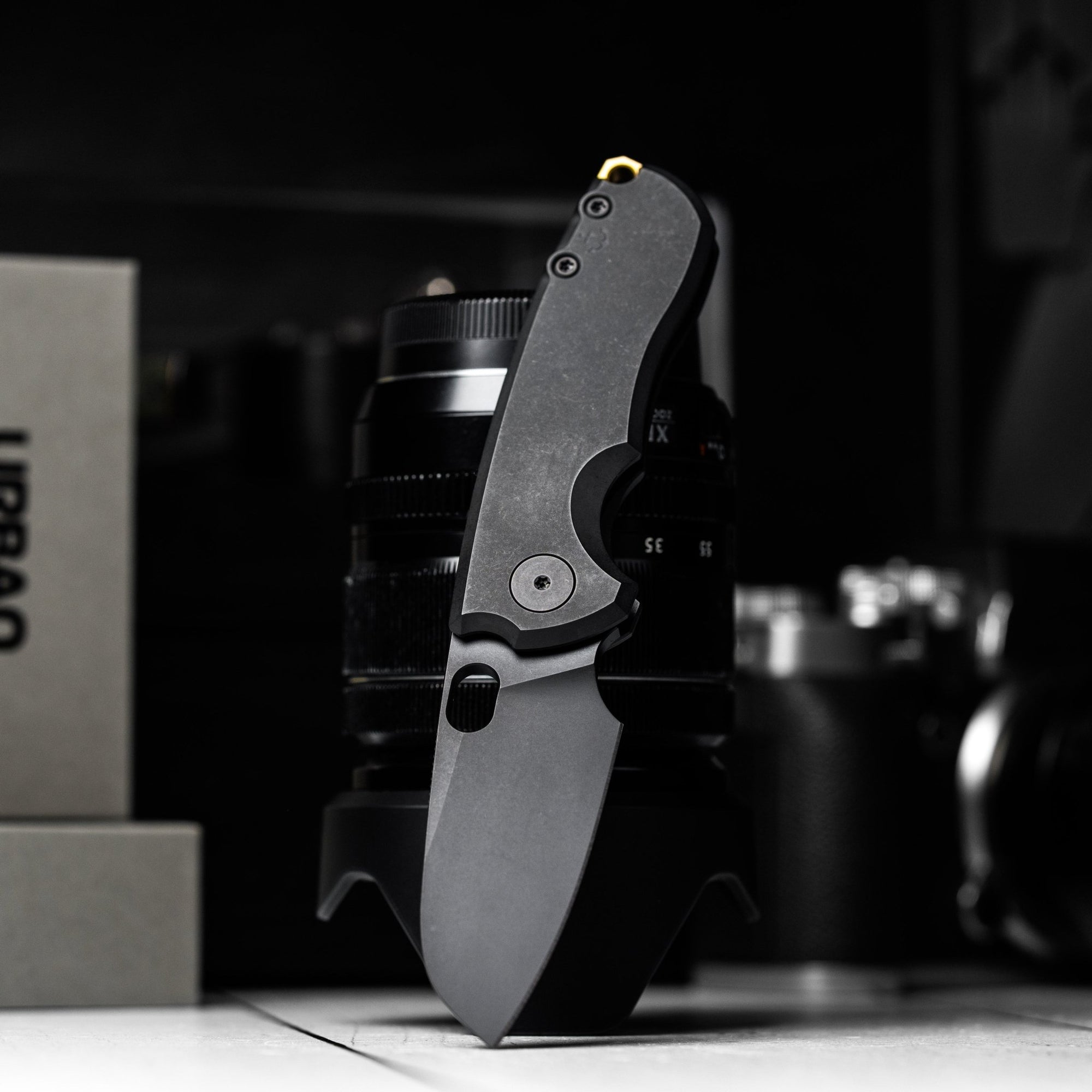 Drop Date (05/20): URBAN Jib - Blackwashed Vanax & Blackwashed Titanium Framelock w/ Bronze Backspacer - URBAN EDC®